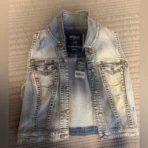 Silver Jeans Light Blue Denim Vest